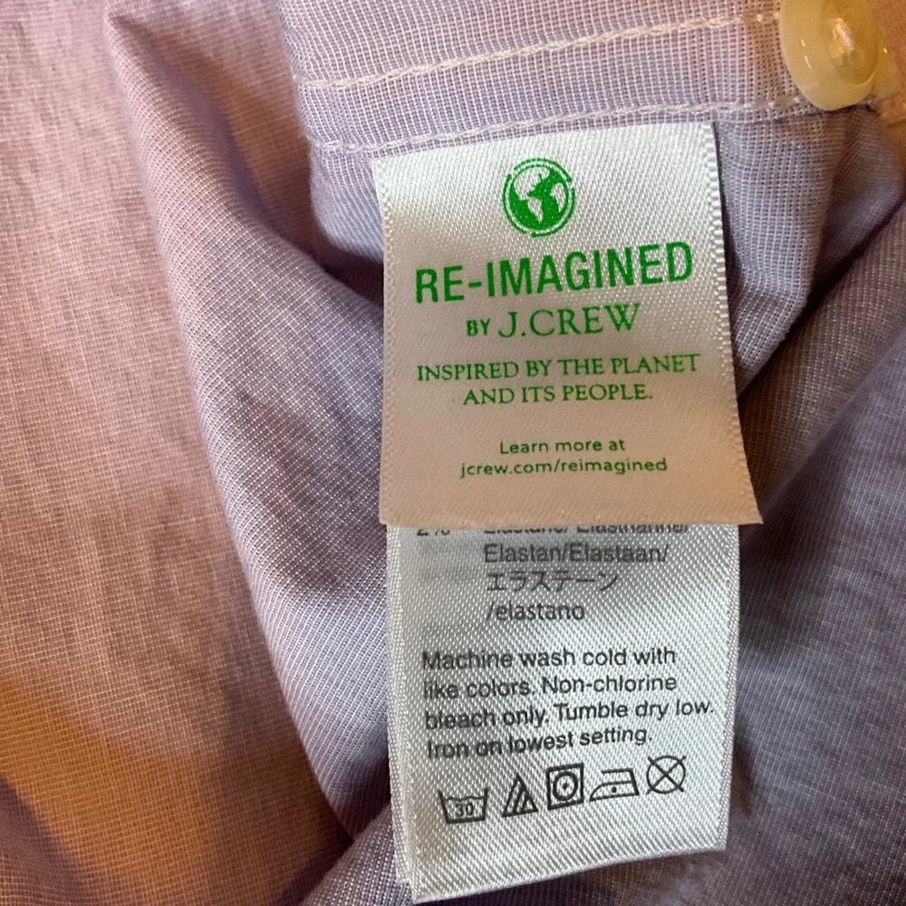 J‎ Crew Slim Fit Stretch Organic Cotton Button Down Shirt Mens M Purple Lilac
